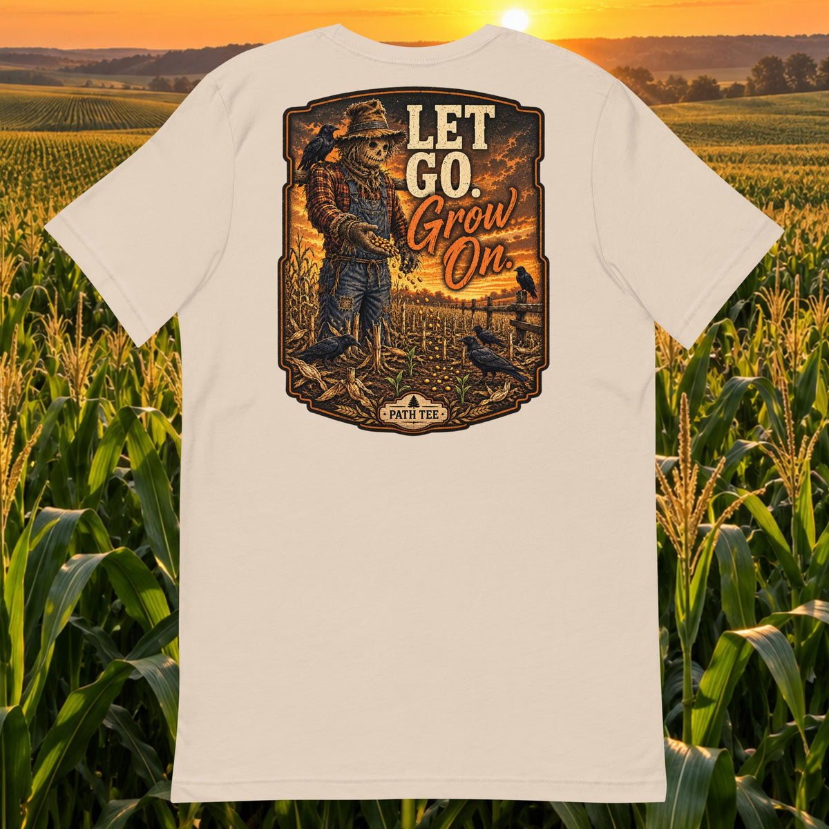 Let Go. Grow On. Scarecrow Fall Graphic Tee | Path Tee
